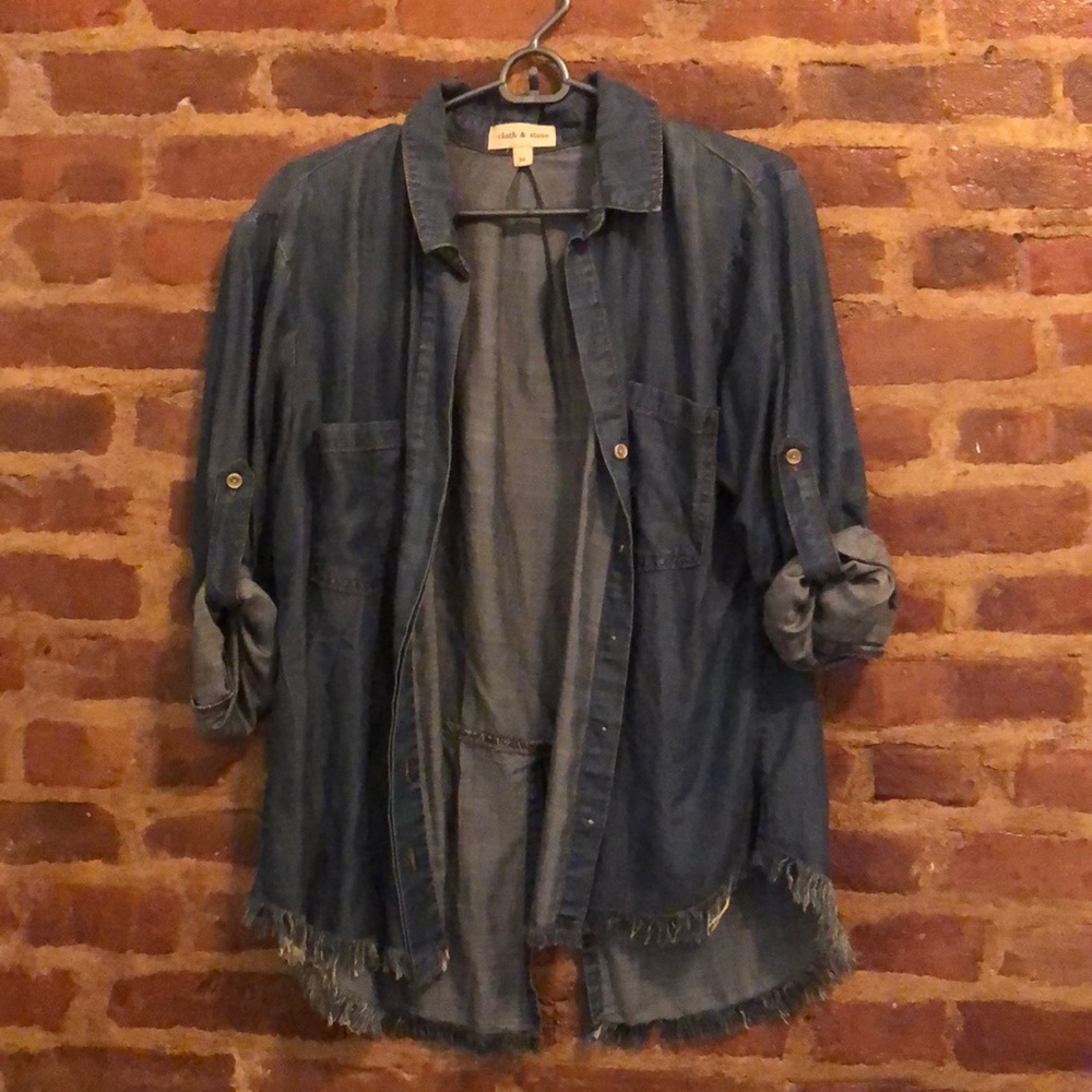 Frayed Denim Shirt